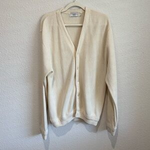 Vintage Classics‎ by Palmland Cream Acrylic Cardigan Sweater USA Men’s L Grandpa